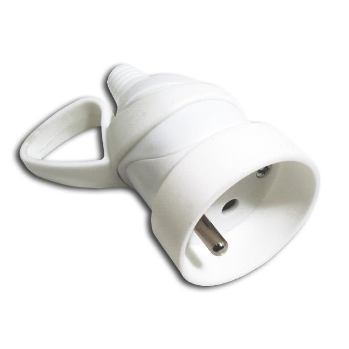 Fiche Electrique Femelle A Anneau - Zenitech - 16a 2p+t - Blanc - Norme Nf