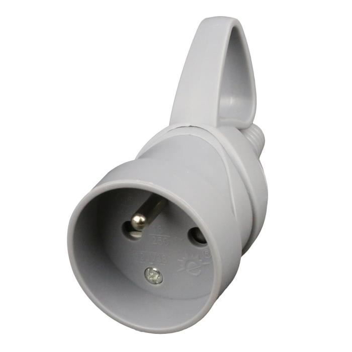 Zenitech Fiche Electrique Femelle A Anneau 16a 2p + T Gris