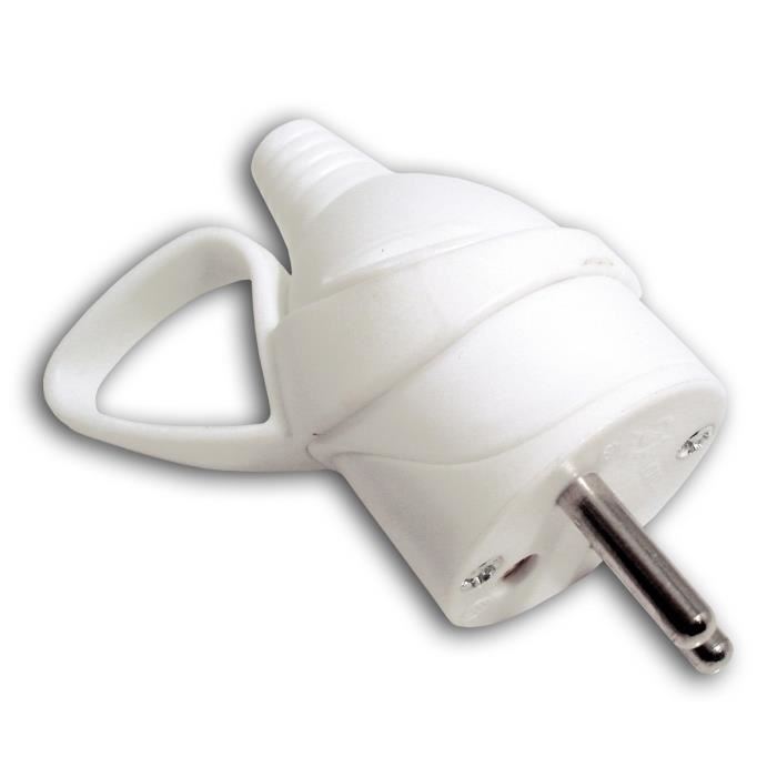 ZENITECH Fiche electrique male a anneau 16A 2P + T blanc