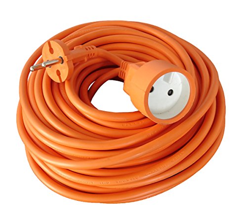 Rallonge electrique de jardin cable HO5VVF 2 x 15 mm2 orange 25m