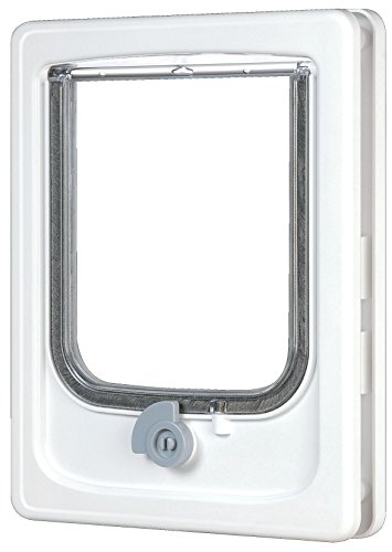 Chatiere 4 Positions Pour Gros Chat Et Petit Chien - Zolux - L24 X H325 Cm - Pour Porte Bois Pvc Metal - Catwalk - Blanc