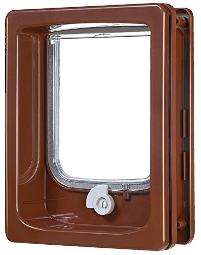Chatiere 4 Positions Avec Tunnel - Zolux - L20 X H25 Cm - Pour Porte Bois Pvc Metal - Catwalk - Marron