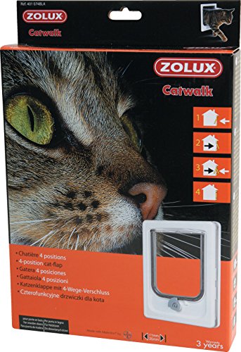 Chatiere 4 Positions Zolux L20 X H25 Cm Pour Porte Bois Pvc Metal Catwalk Blanc