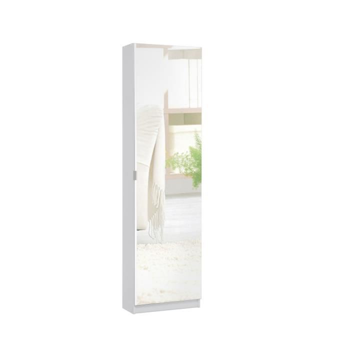 Zuma Meuble A Chaussures Contemporain Blanc Porte Miroir L 505 Cm