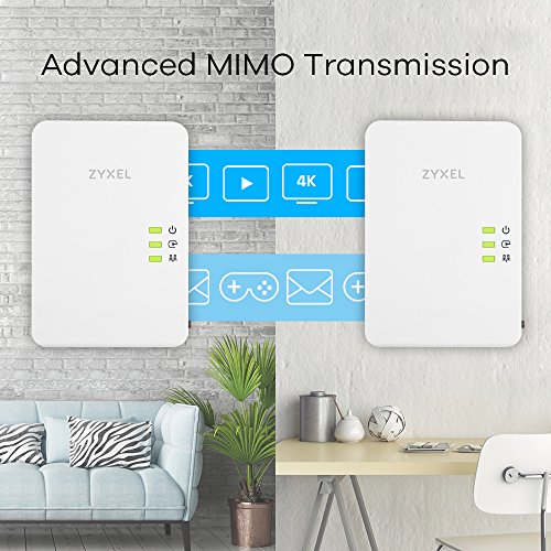 Zyxel Communications Zyxel Pla5405 - Twin-pack - Kit D'adaptation Pour Courant Porteur 1gbe, Homeplug Av (hpav), Homeplug Av (hpav) 2.0, Ieee 1901 - - Branchement Mural (pack De 2)